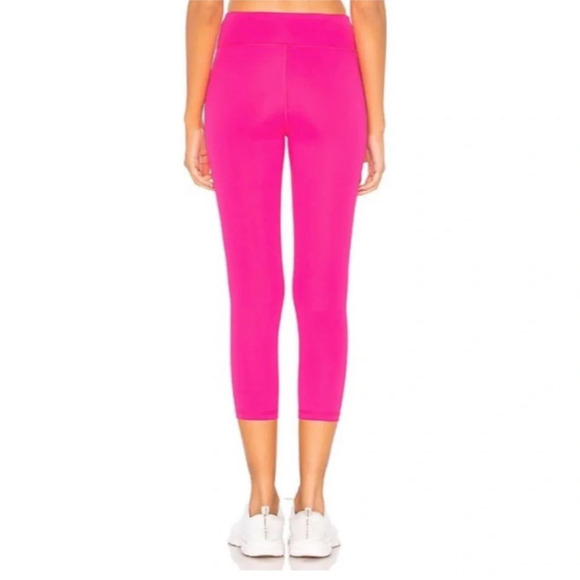 Revolve Lovewave Luka Leggings Fluo Pink Neon High Waisted Rise Crop Cropped M - Picture 3 of 12